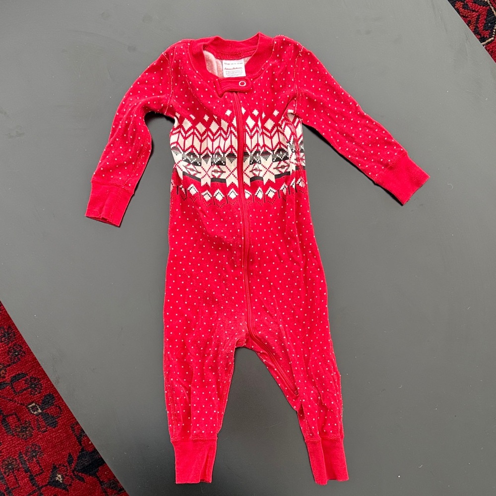 Hanna Anderson Red Kids One Piece with Festive Pattern